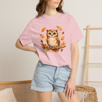 Watercolor Owl Graphic Tee | Autumn Wildlife Art Shirt | Owl Lover Gift