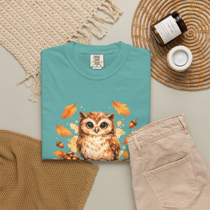 Watercolor Owl Graphic Tee | Autumn Wildlife Art Shirt | Owl Lover Gift