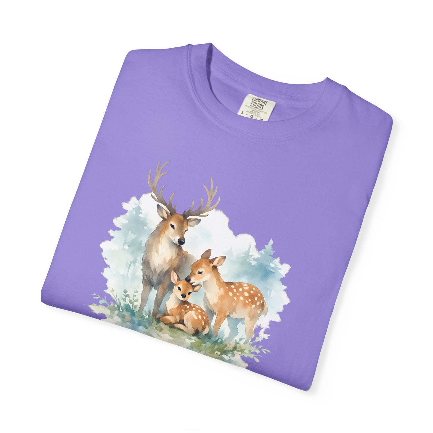 Watercolor Deer Family Tee | Forest Wildlife Art Shirt | Nature Lover Gift | Unisex