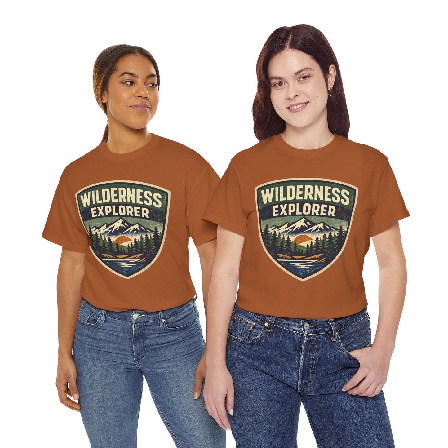 Wilderness Explorer Shield badge Tee | Retro Outdoor Adventure design | Hiking