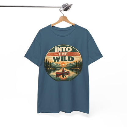 Into the Wild Canoe Badge Tee | Vintage Outdoor Graphic Shirt | Camping Adventure Gift