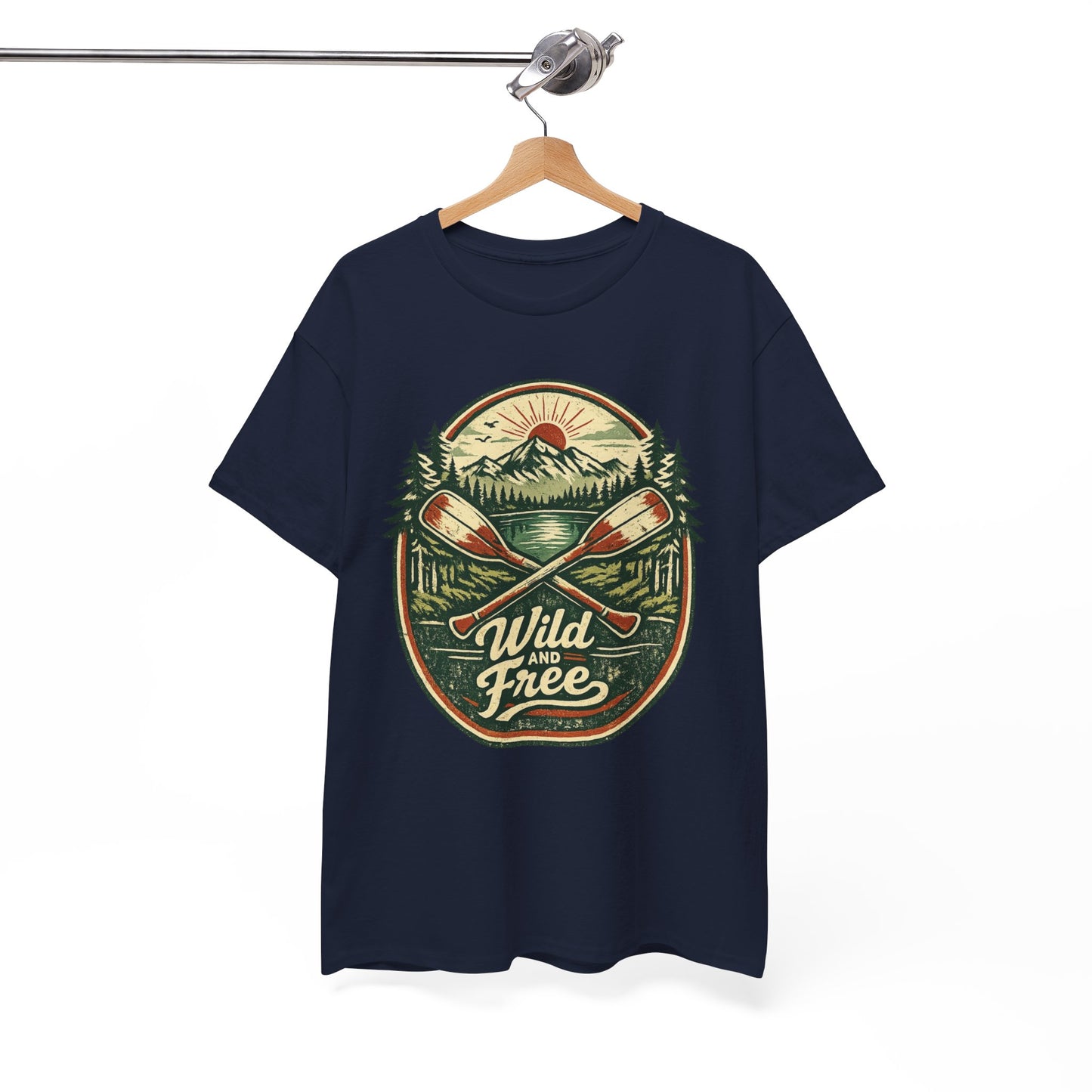 Wild and Free Badge Tee | Vintage Adventure Shirt | Outdoor Explorer Gift