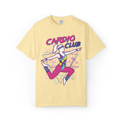 Cardio Club Retro 80s Grid Aerobics Graphic Tee | Vintage Gym Shirt Women