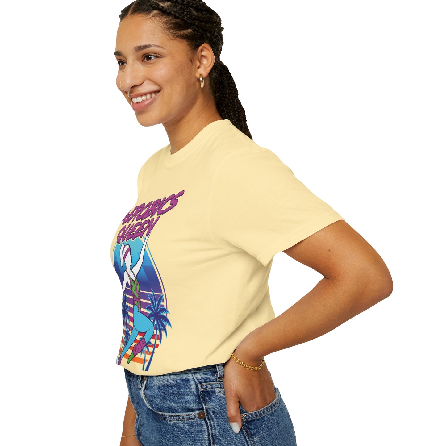 Aerobics Queen Retro 80s Dance Graphic Tee | Vintage Workout Shirt Women