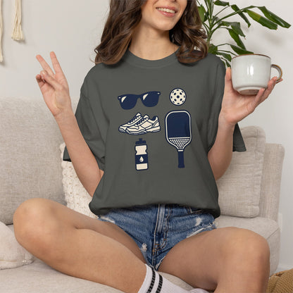 Pickleball Essentials Icon Tee Minimalist Pickler Sport Unisex Graphic Shirt