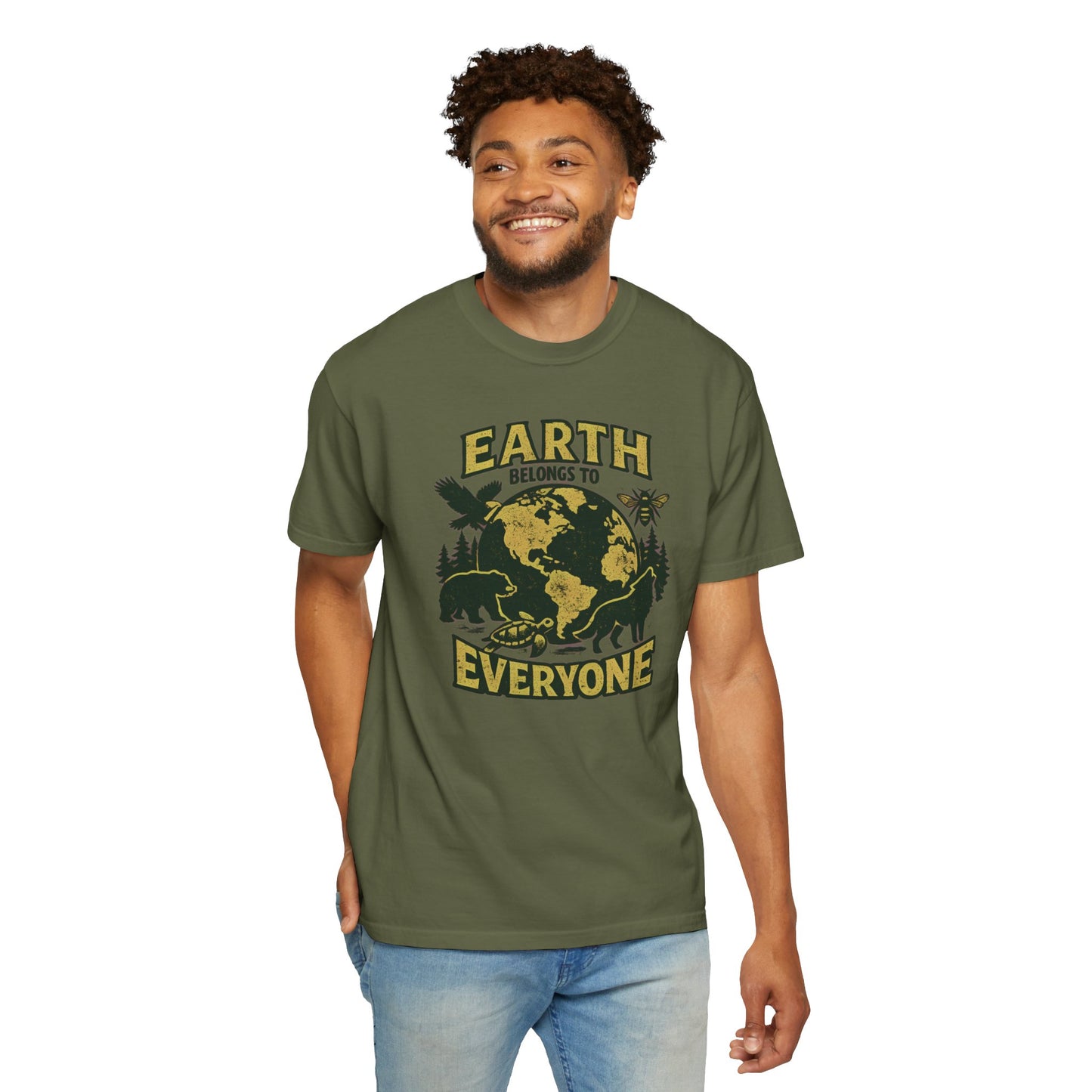 Earth Belongs to Everyone Earth Day Tee | Conservation Art Shirt | Wildlife Gift