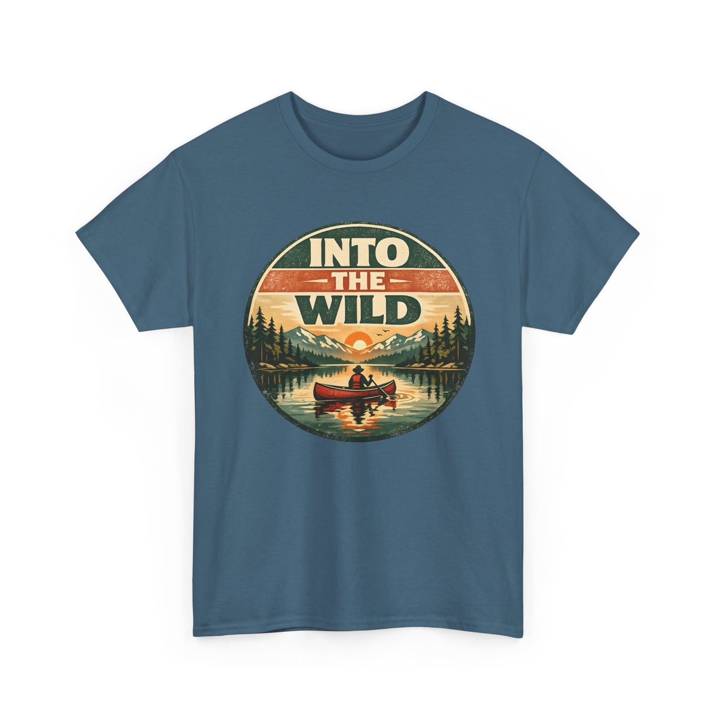 Into the Wild Canoe Badge Tee | Vintage Outdoor Graphic Shirt | Camping Adventure Gift