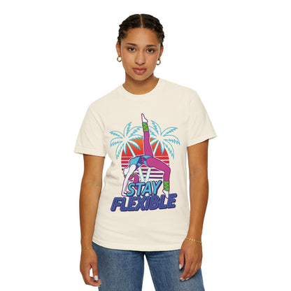 Stay Flexible Retro 80s Backbend Graphic Tee | Vintage Workout Shirt Women