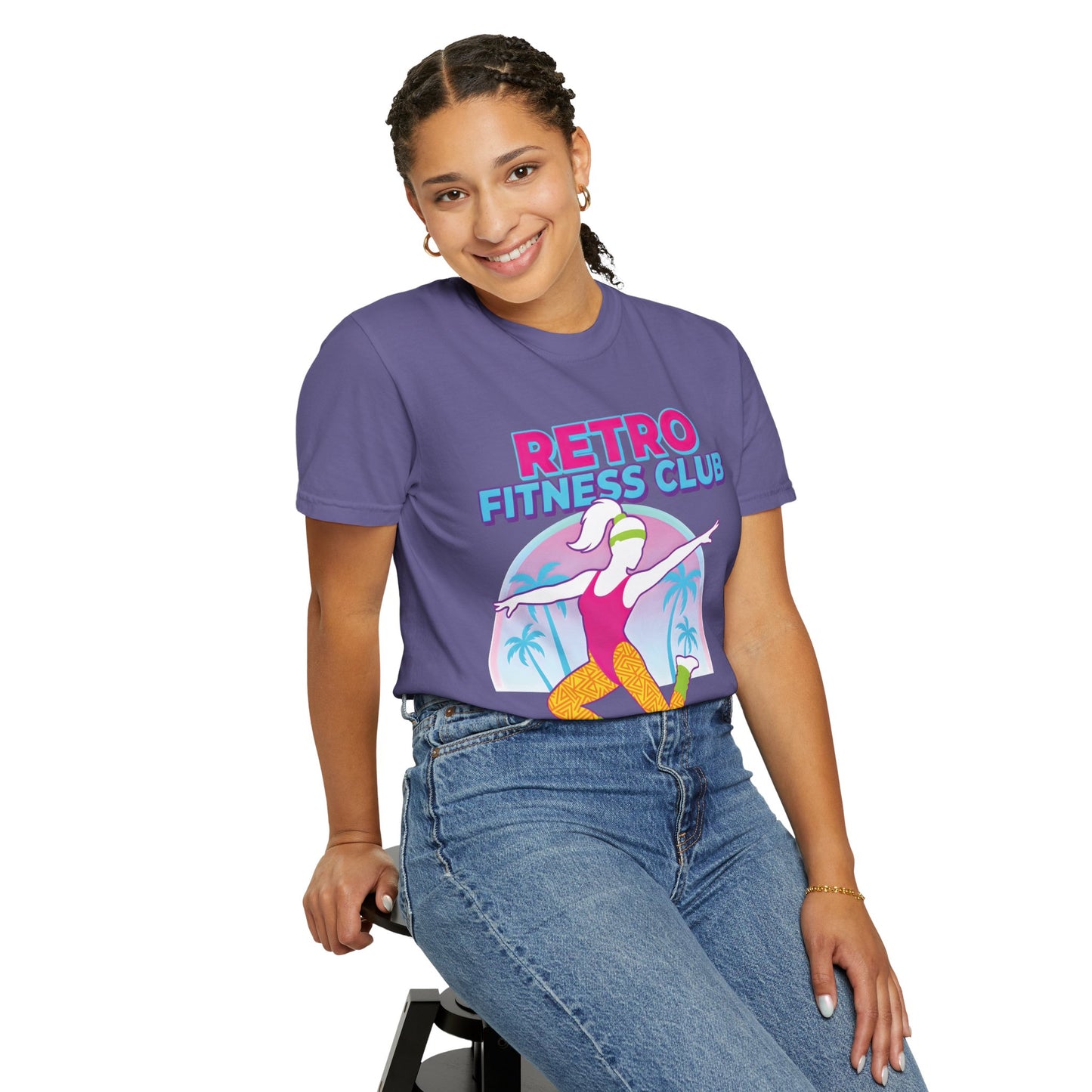 Retro Fitness Club 80s Aerobics Graphic Tee | Vintage Gym Shirt Women