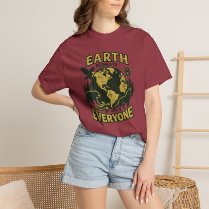 Earth Belongs to Everyone Earth Day Tee | Conservation Art Shirt | Wildlife Gift