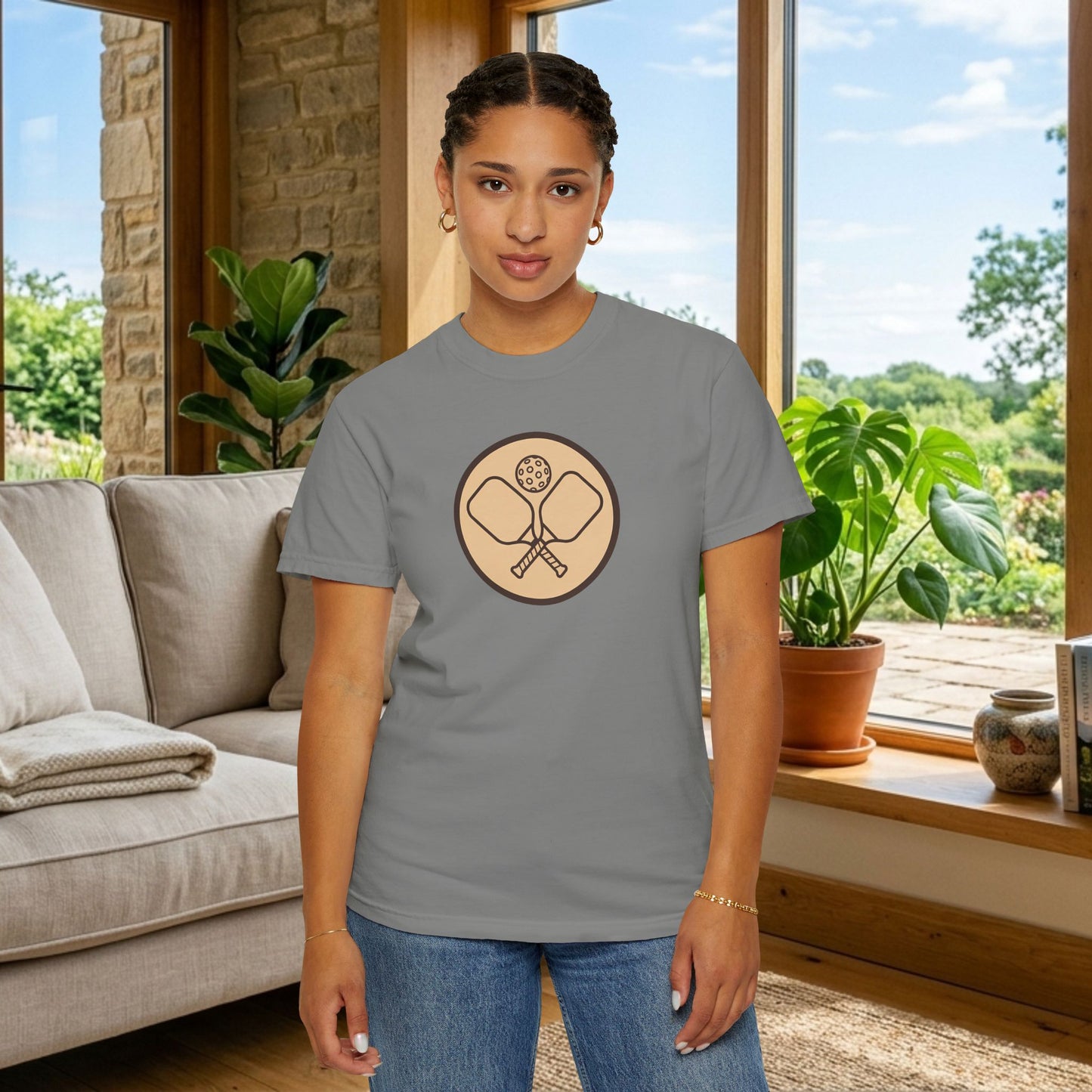 Vintage Pickleball Badge Tee Pickler Crest Minimalist Unisex Shirt