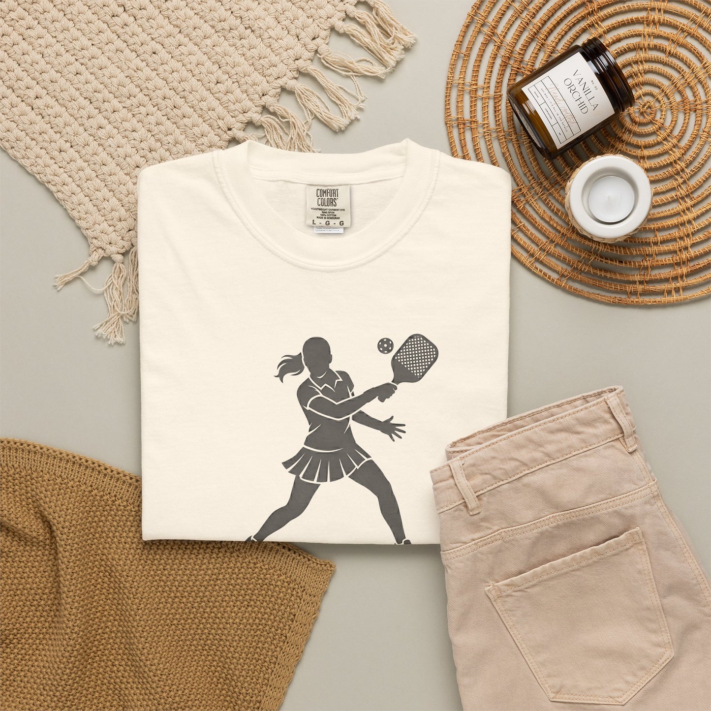 Pickleball Female Silhouette Icon Tee Minimalist Pickler Graphic Women T-Shirt