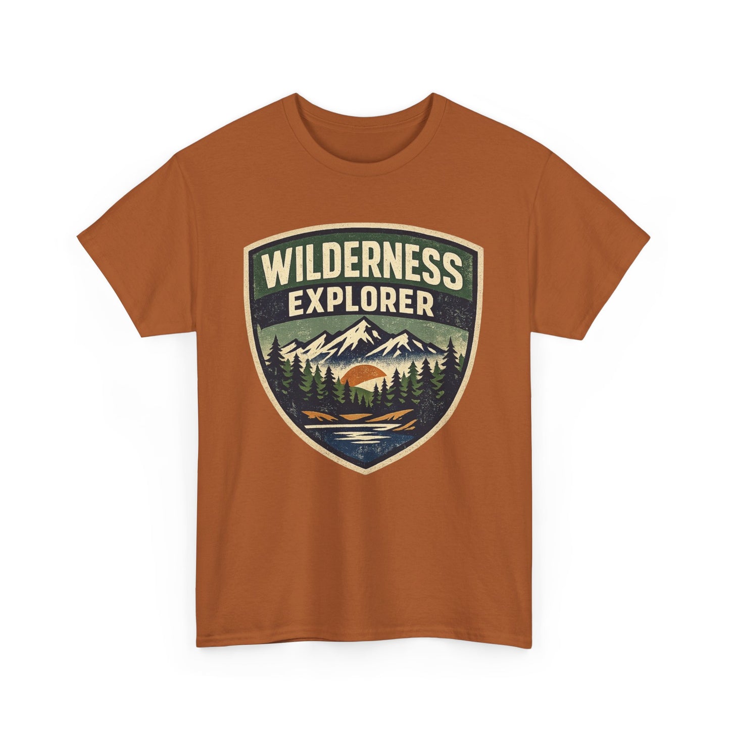 Wilderness Explorer Shield badge Tee | Retro Outdoor Adventure design | Hiking