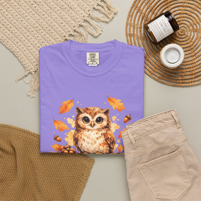 Watercolor Owl Graphic Tee | Autumn Wildlife Art Shirt | Owl Lover Gift