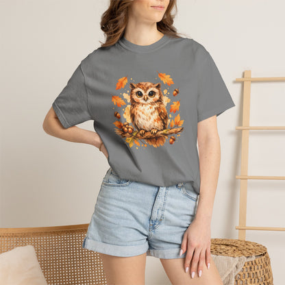 Watercolor Owl Graphic Tee | Autumn Wildlife Art Shirt | Owl Lover Gift