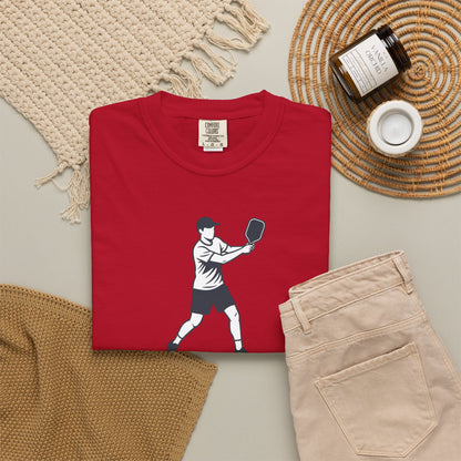 Pickleball Player Silhouette Tee Pickler Minimalist Men's Graphic Shirt