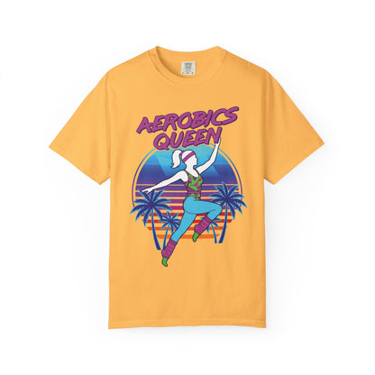 Aerobics Queen Retro 80s Dance Graphic Tee | Vintage Workout Shirt Women