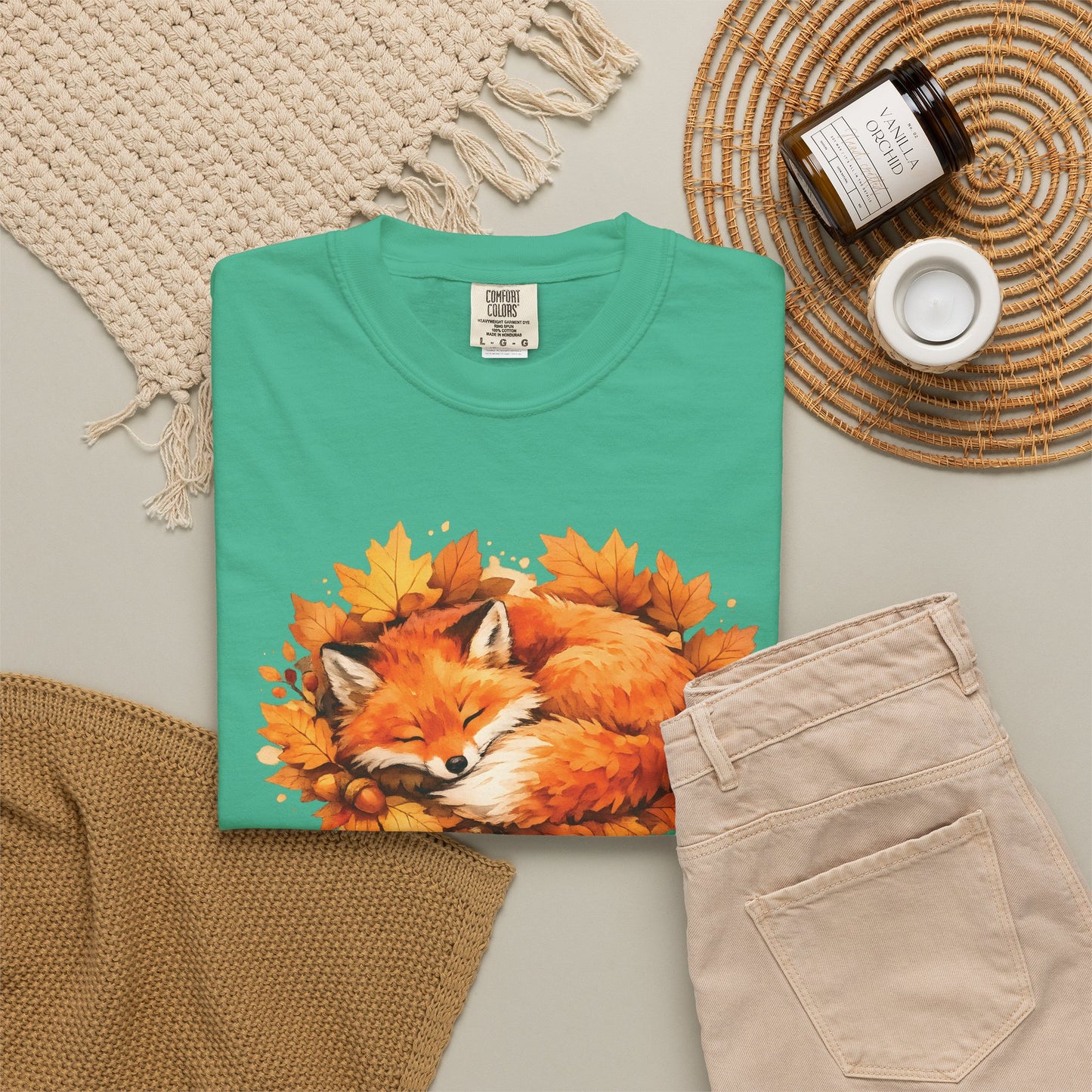 Sleeping Fox Watercolor Graphic Tee | Cozy Woodland Animal Shirt | Nature Lover Gift