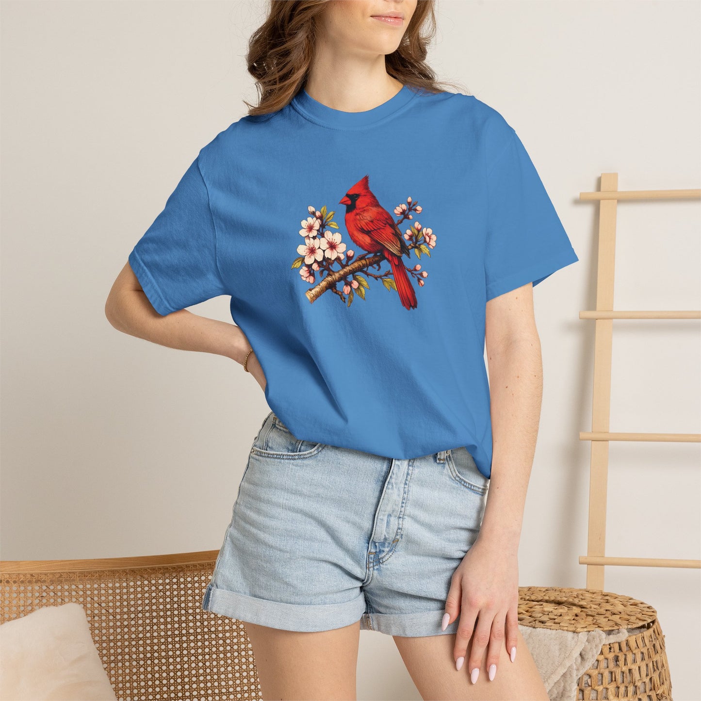 Cardinal Botanical Tee | Vintage Bird Art Shirt | Bird Watcher Gift