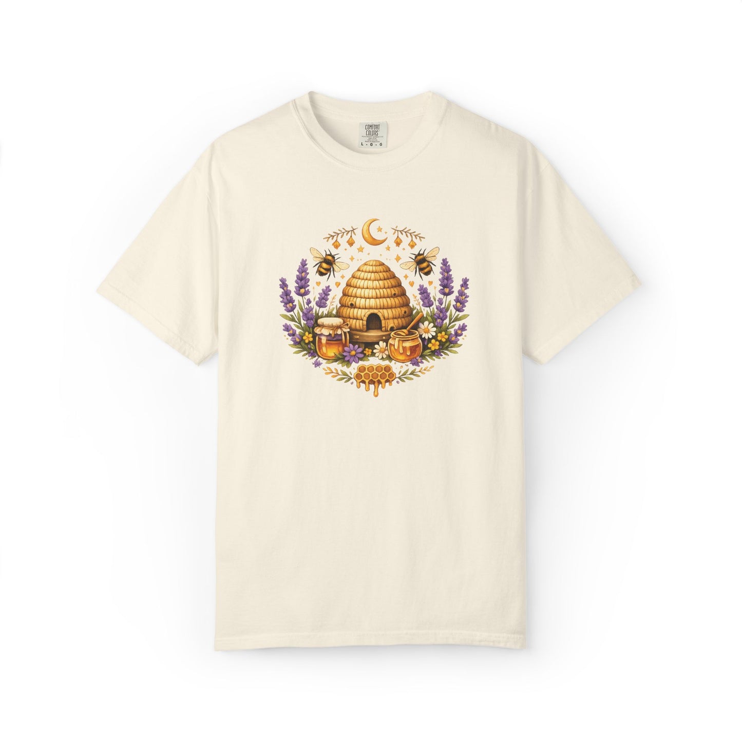Beehive Honey and Lavender Tee | Vintage Nature Art Shirt | Botanical Garden Gift