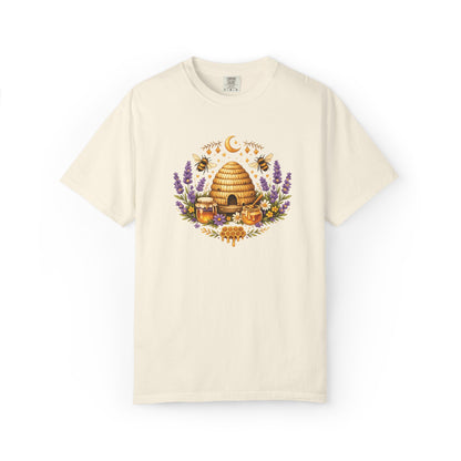 Beehive Honey and Lavender Tee | Vintage Nature Art Shirt | Botanical Garden Gift