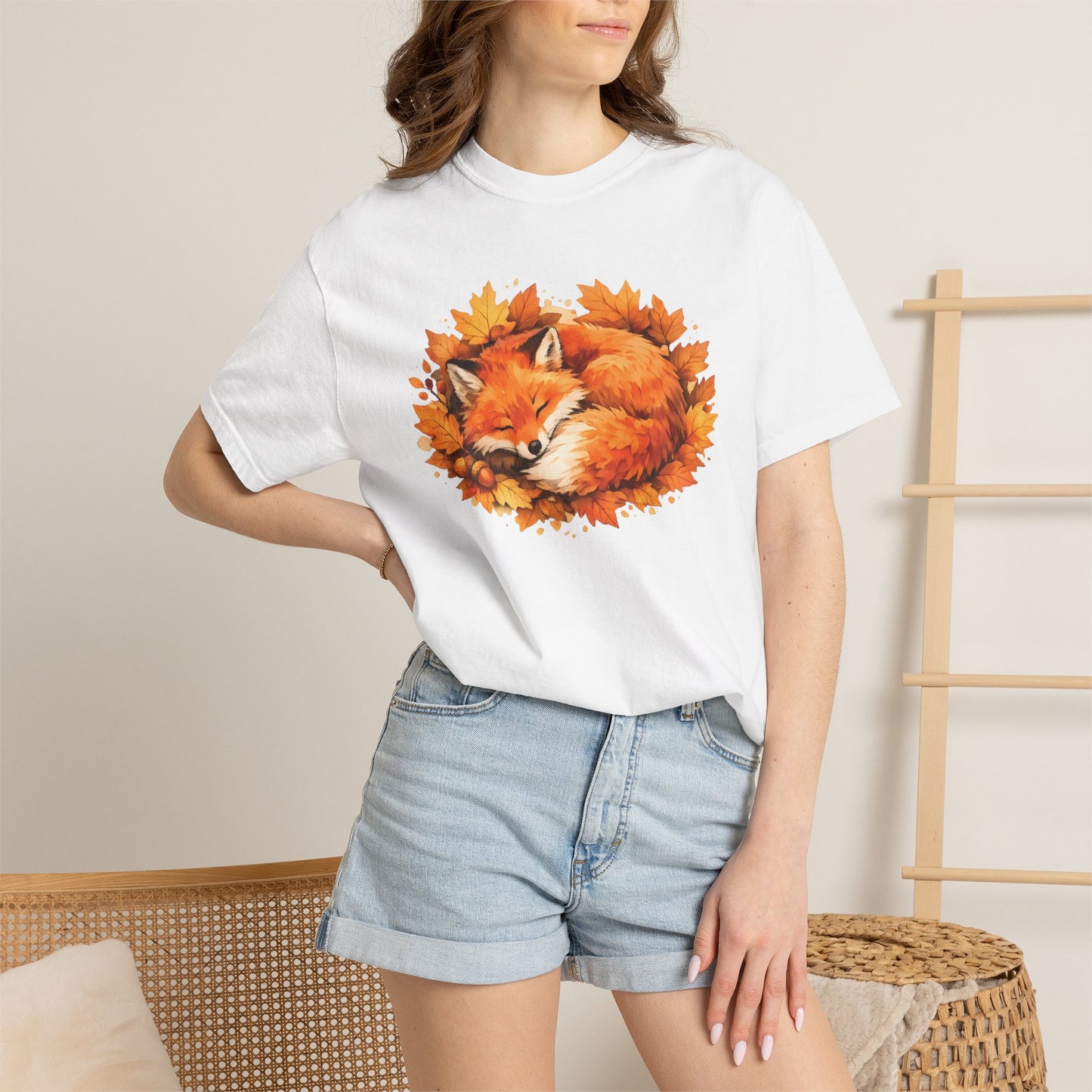 Sleeping Fox Watercolor Graphic Tee | Cozy Woodland Animal Shirt | Nature Lover Gift