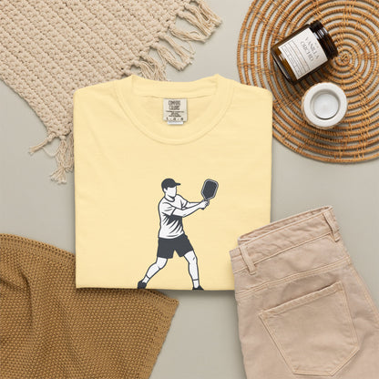 Pickleball Player Silhouette Tee Pickler Minimalist Men's Graphic Shirt