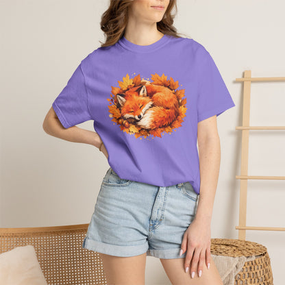Sleeping Fox Watercolor Graphic Tee | Cozy Woodland Animal Shirt | Nature Lover Gift