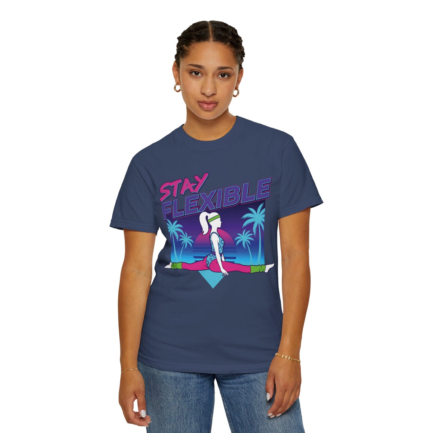 Stay Flexible Retro 80s Splits Aerobics Tee | Vintage Gym Shirt Women