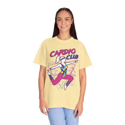 Cardio Club Retro 80s Grid Aerobics Graphic Tee | Vintage Gym Shirt Women