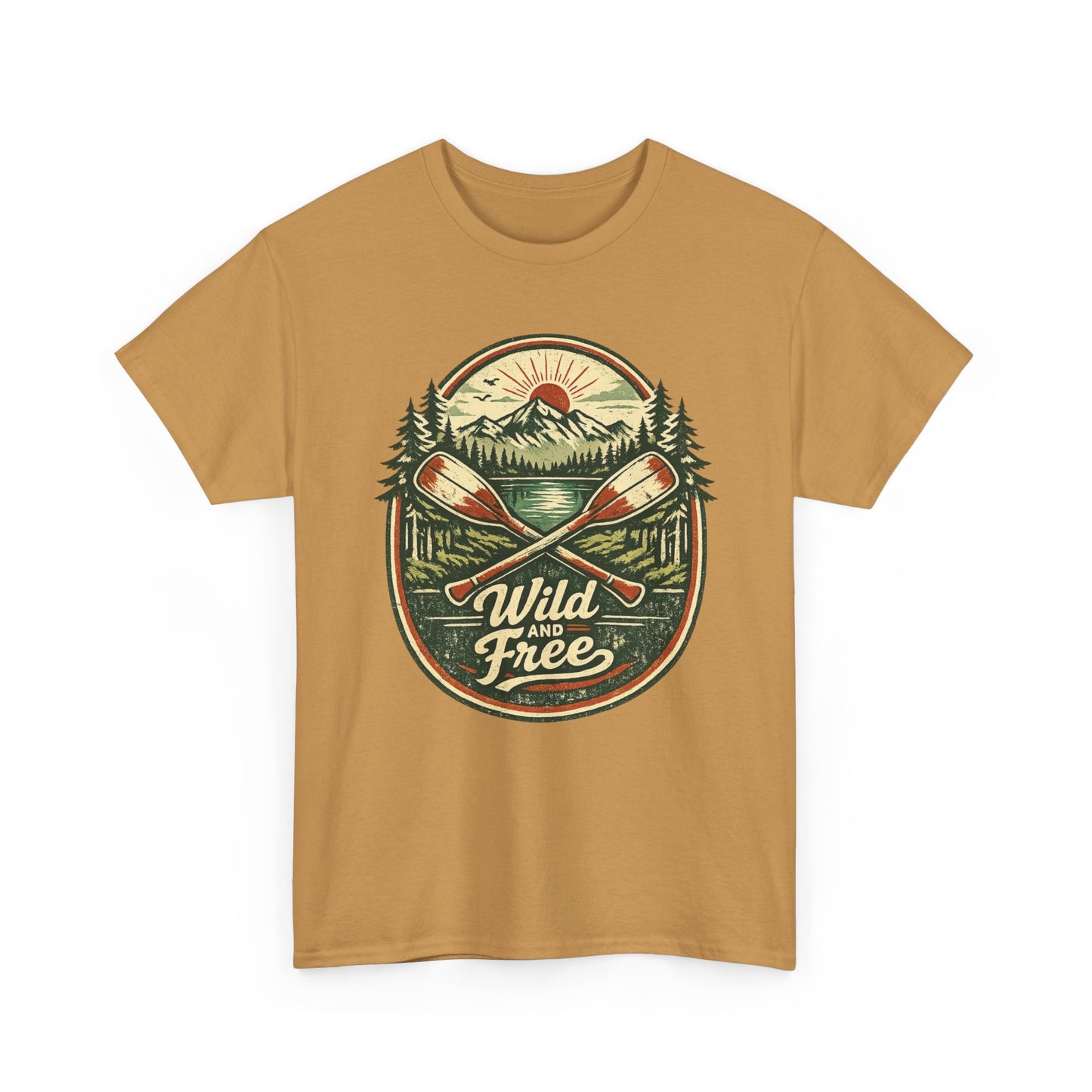 Wild and Free Badge Tee | Vintage Adventure Shirt | Outdoor Explorer Gift