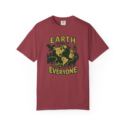 Earth Belongs to Everyone Earth Day Tee | Conservation Art Shirt | Wildlife Gift