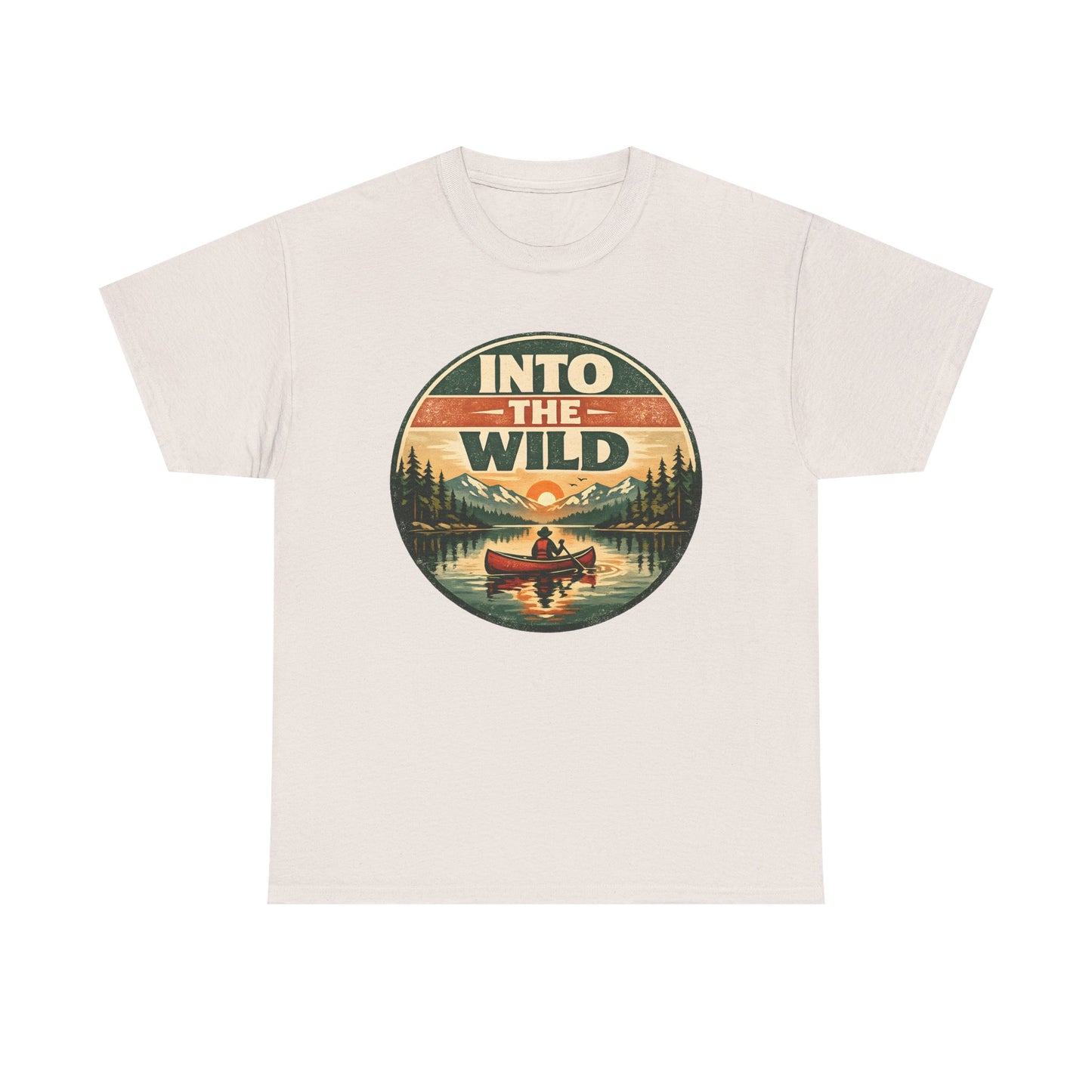 Into the Wild Canoe Badge Tee | Vintage Outdoor Graphic Shirt | Camping Adventure Gift