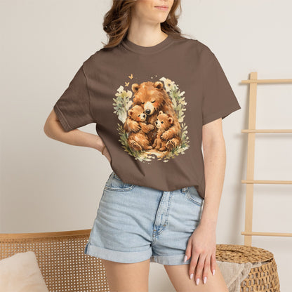 Mother Bear and Cubs Watercolor Tee | Wildlife Art Shirt | Mother Nature Gift | Unisex