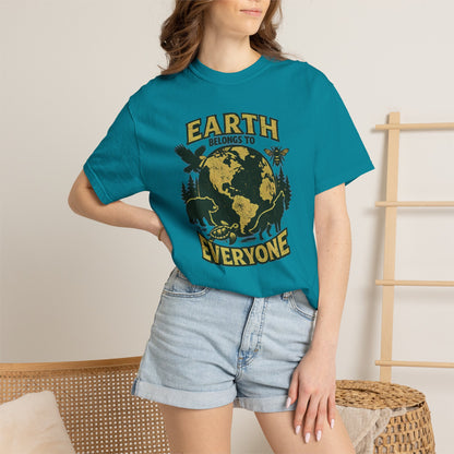 Earth Belongs to Everyone Earth Day Tee | Conservation Art Shirt | Wildlife Gift