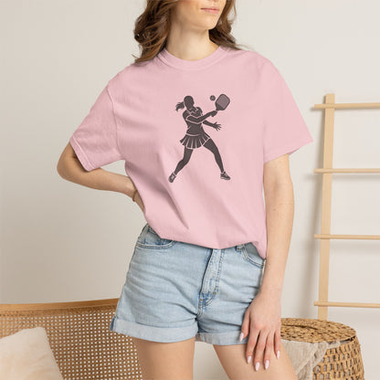 Pickleball Female Silhouette Icon Tee Minimalist Pickler Graphic Women T-Shirt