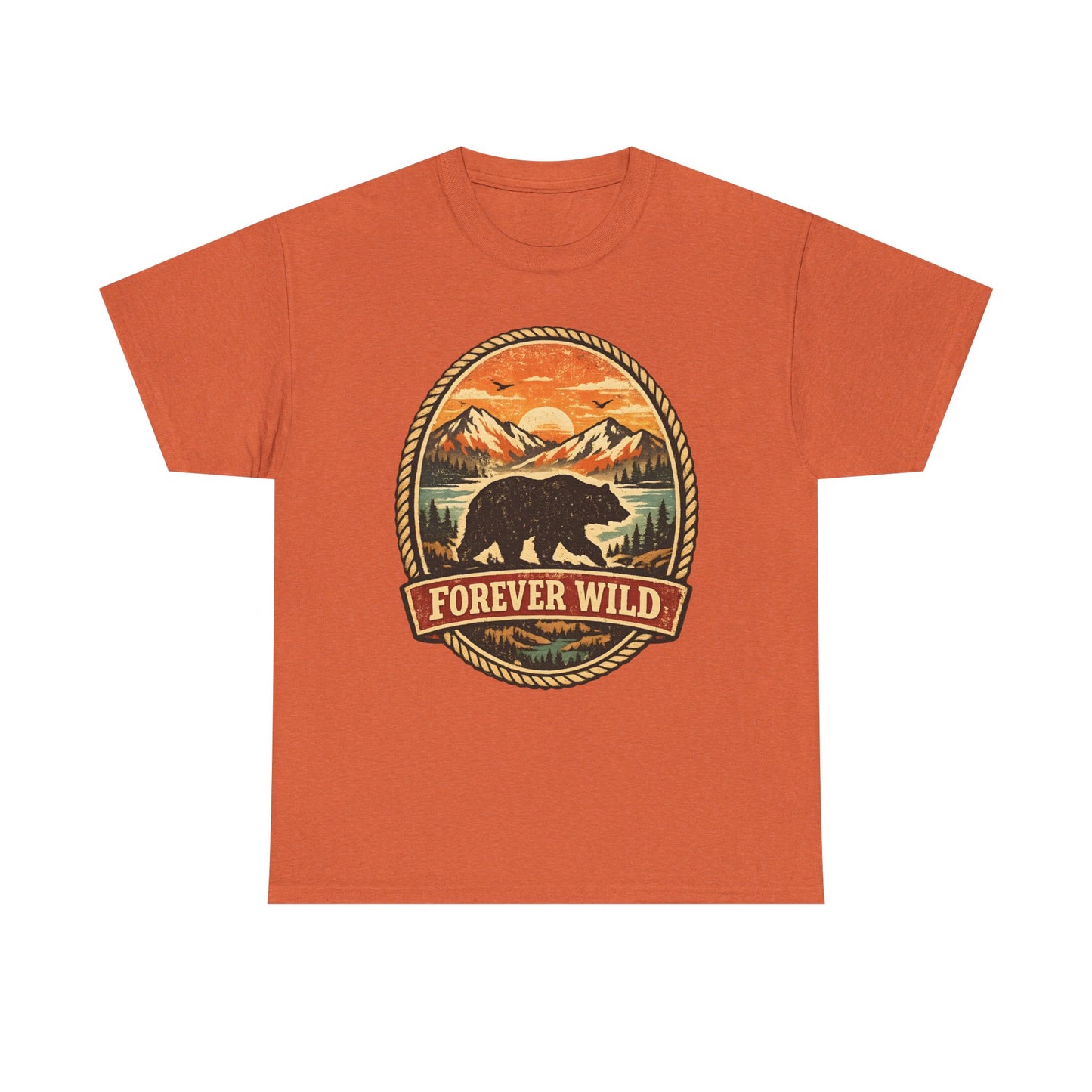 Grizzly Bear Forever Wild Badge Tee | Vintage National Park Shirt | Nature Lover Gift