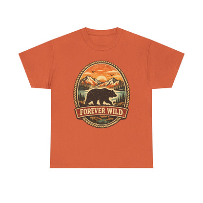 Grizzly Bear Forever Wild Badge Tee | Vintage National Park Shirt | Nature Lover Gift