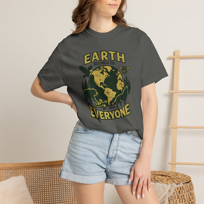 Earth Belongs to Everyone Earth Day Tee | Conservation Art Shirt | Wildlife Gift