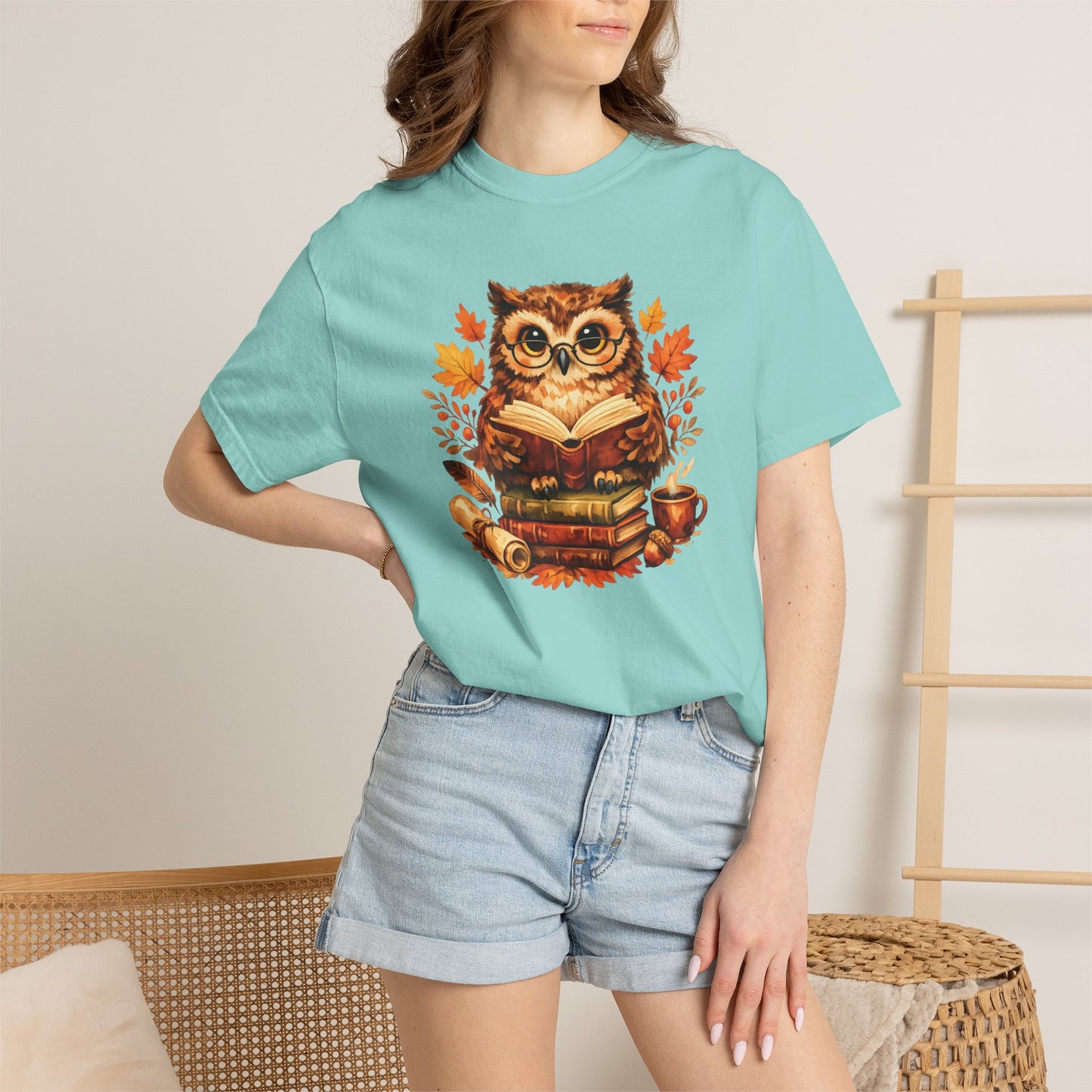 Wise Owl Watercolor Humor Tee | Book Lover Nature Shirt | Whimsical Wildlife Gift