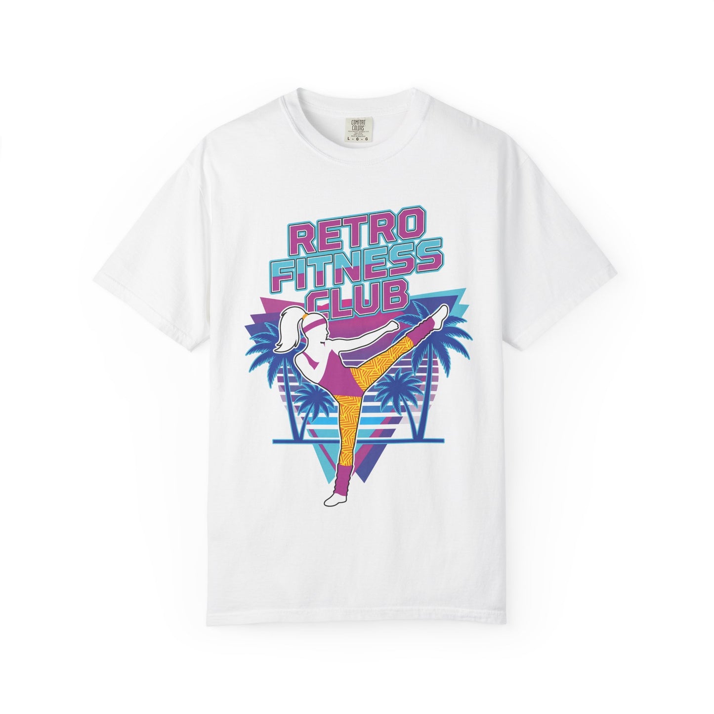 Retro Fitness Club High Kick 80s Tee | Vintage Aerobics Shirt Women