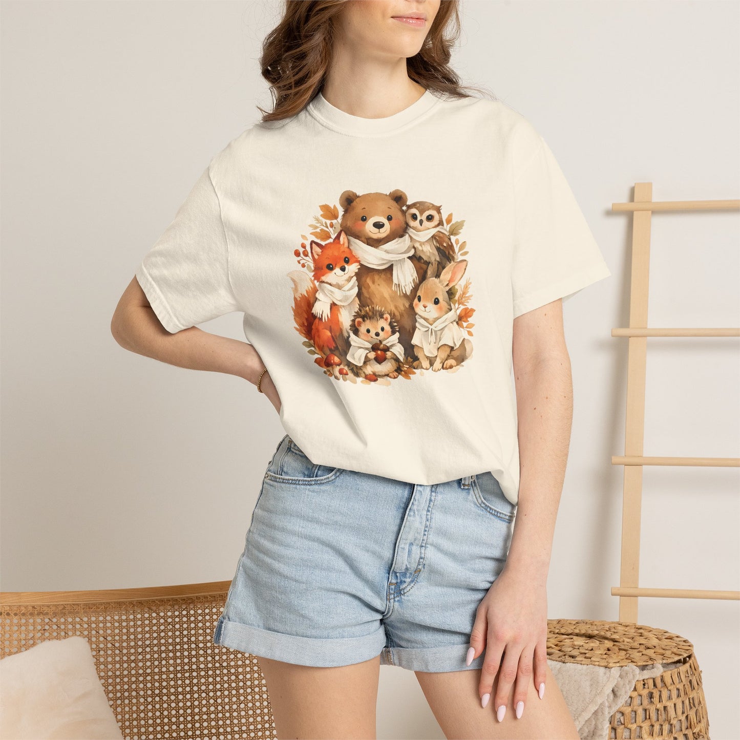 Woodland Friends Watercolor Tee | Forest Animal Gift Shirt | Wildlife Art | Nature Lover