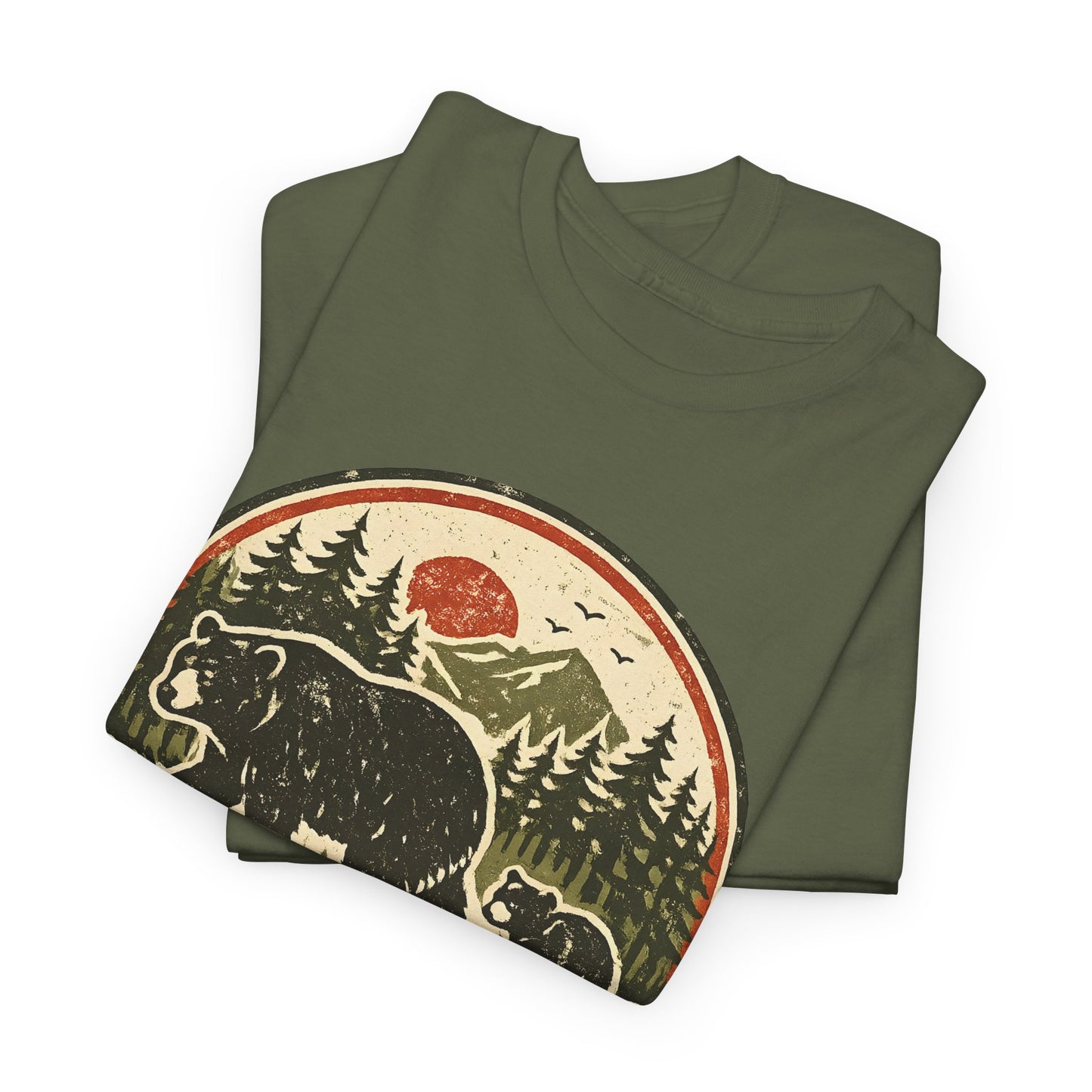 Bear and Cub Retro Badge Tee | Protect What's Wild | Wildlife Lover Gift | Unisex