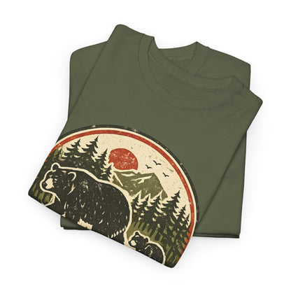Bear and Cub Retro Badge Tee | Protect What's Wild | Wildlife Lover Gift | Unisex