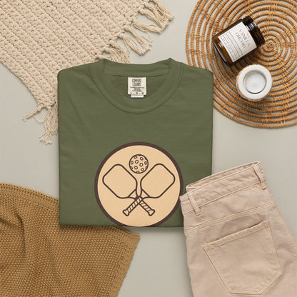 Vintage Pickleball Badge Tee Pickler Crest Minimalist Unisex Shirt