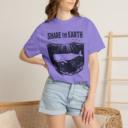 Whale Conservation Tee | Share the Earth Graphic Shirt | Ocean Wildlife Gift | Unisex