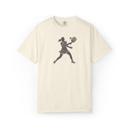 Pickleball Female Silhouette Icon Tee Minimalist Pickler Graphic Women T-Shirt