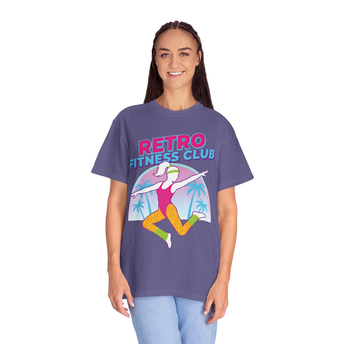 Retro Fitness Club 80s Aerobics Graphic Tee | Vintage Gym Shirt Women