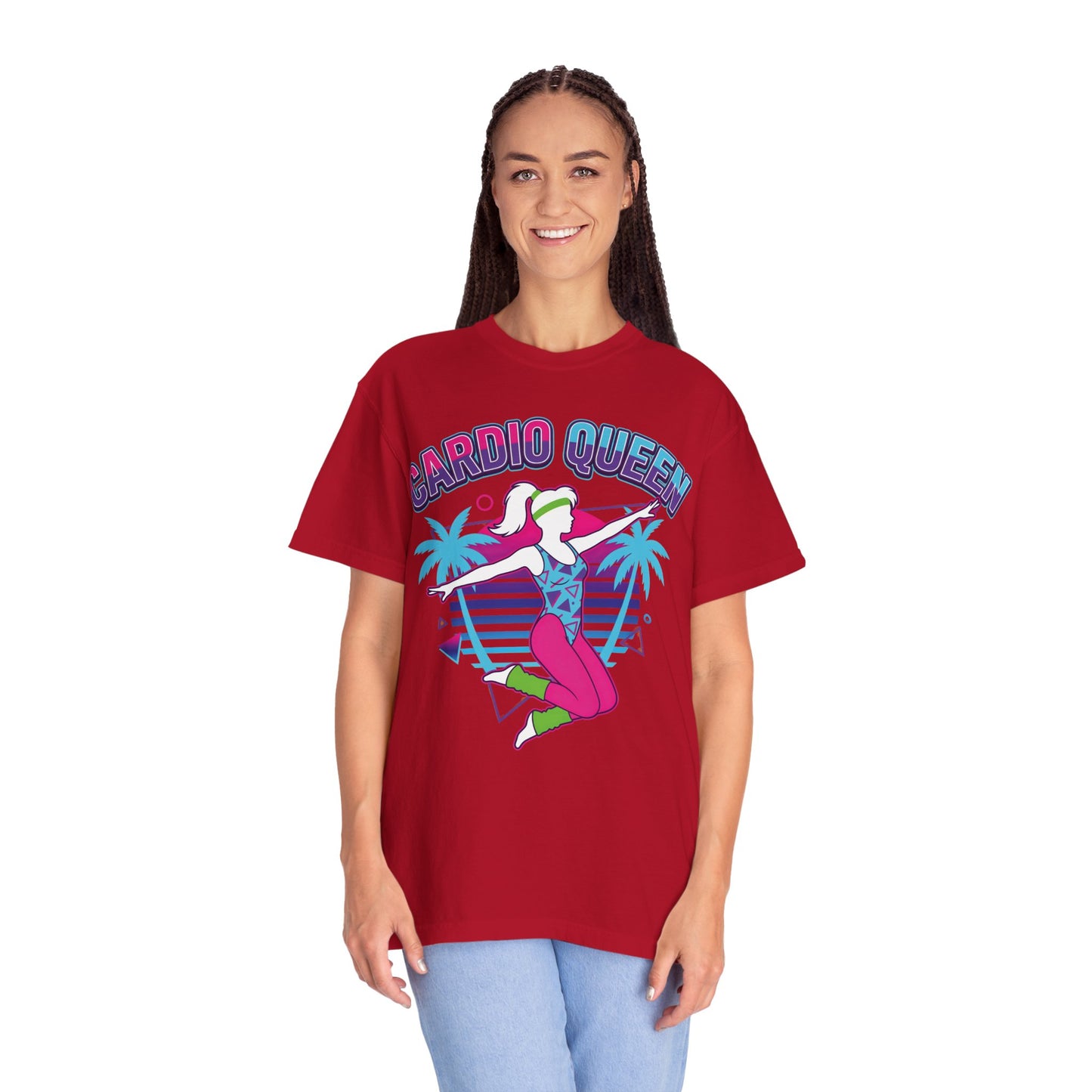Cardio Queen Retro 80s Aerobics Graphic Tee | Vintage Workout Shirt Women