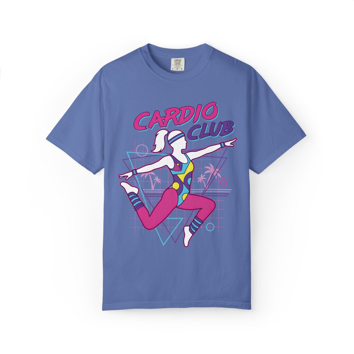 Cardio Club Retro 80s Grid Aerobics Graphic Tee | Vintage Gym Shirt Women